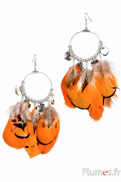 Oorbellen - lengte 10 cm - oranje